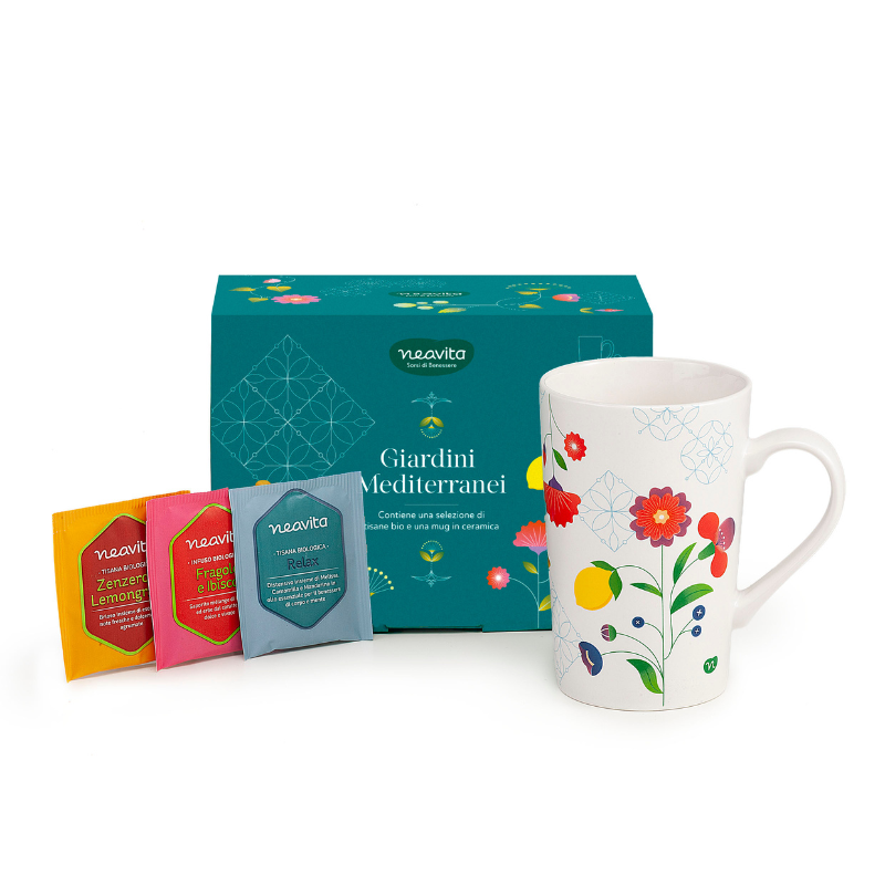 Giardini Mediterranei - Tazza in Ceramica + 9 Filtri BIO