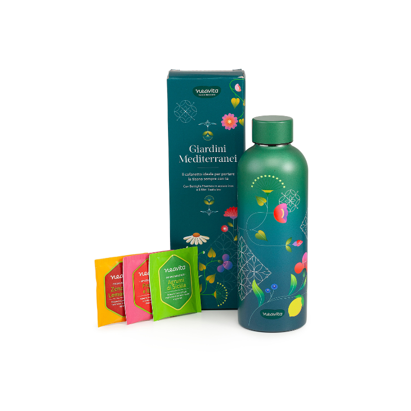 Giardini Mediterranei - Bottiglia Thermos 500ml + Tisane Bio
